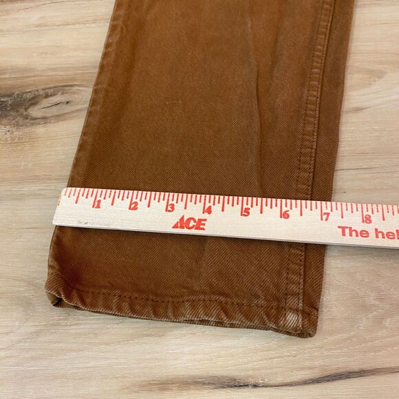Vintage Levi's 551 Jeans Mens Medium 34 x 31 Brown Denim Loose Tapered Leg - Picture 5 of 14